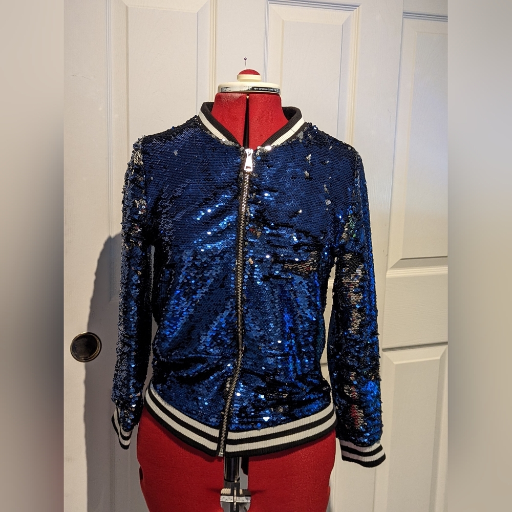 Blue/Silver Reversible Jojo Siwa Sequin Jacket